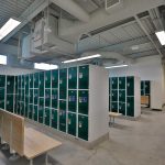 Interior view of Ontario Christian High School gym locker room